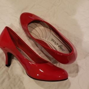 Glossy Red Heels by Easy Street, size 7M